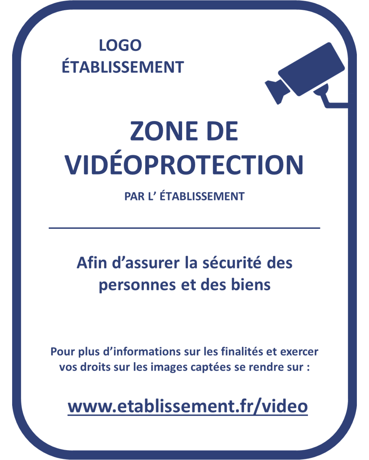 Pictogramme de zone sous vidéoprotection
