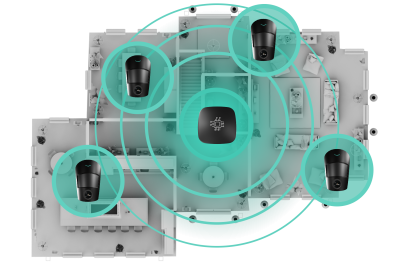 Système d'alarme sans fil installé dans une villa